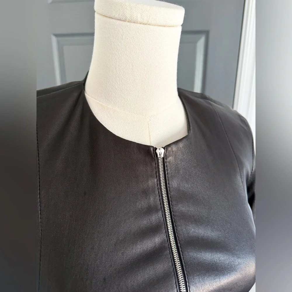 The Row Anasta Bonded Leather Jacket - Picture 7 of 12